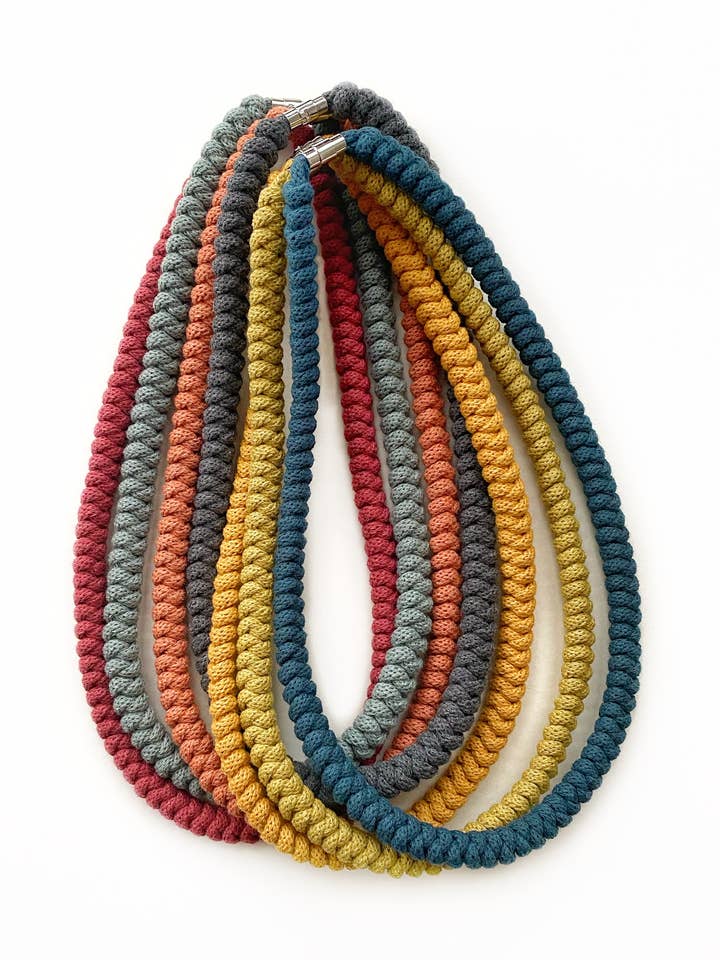 Salma Knotted cotton rope necklace for wholesale by Besoph