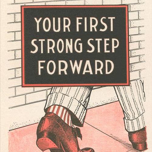 Art Print AM-823 First Step Forward, Dollar Signs for wholesale by Found Image Press