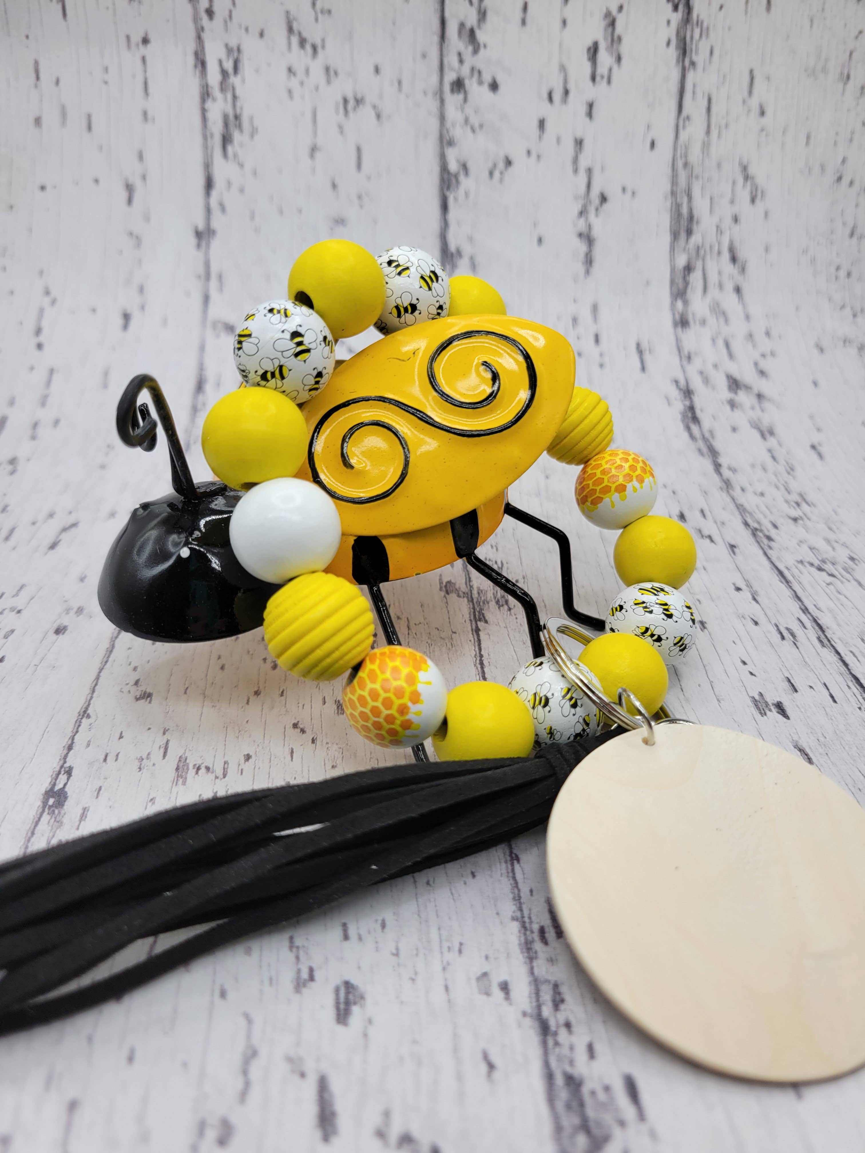 The Wristlet Bar - Vente Porte-clés – femme - Bracelet à perles en bois d'abeille4