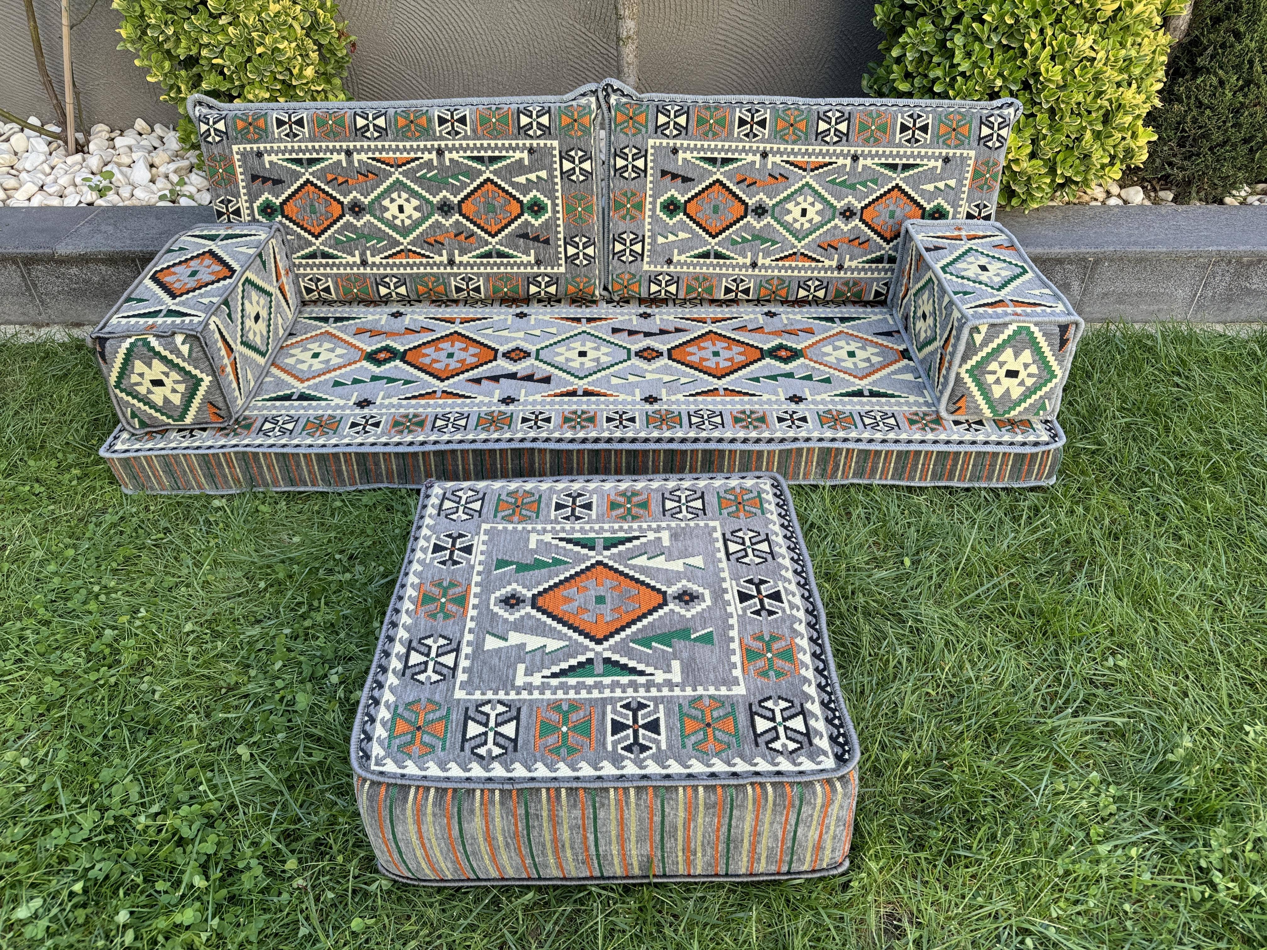 The Loom Wholesale – wholesale Ottoman – Handmade Floor Seating - Kilim Patterned Ottoman Floor Sofa8