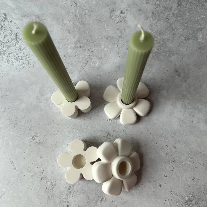 AlphaGrayArt - Wholesale Candle Holder - Floral/ Flower CandleStick Holder, Tapered Candle holder1