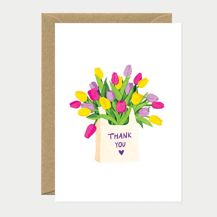 Thank you tulip bag - Greeting card for wholesale by ALL THE WAYS TO SAY - USA