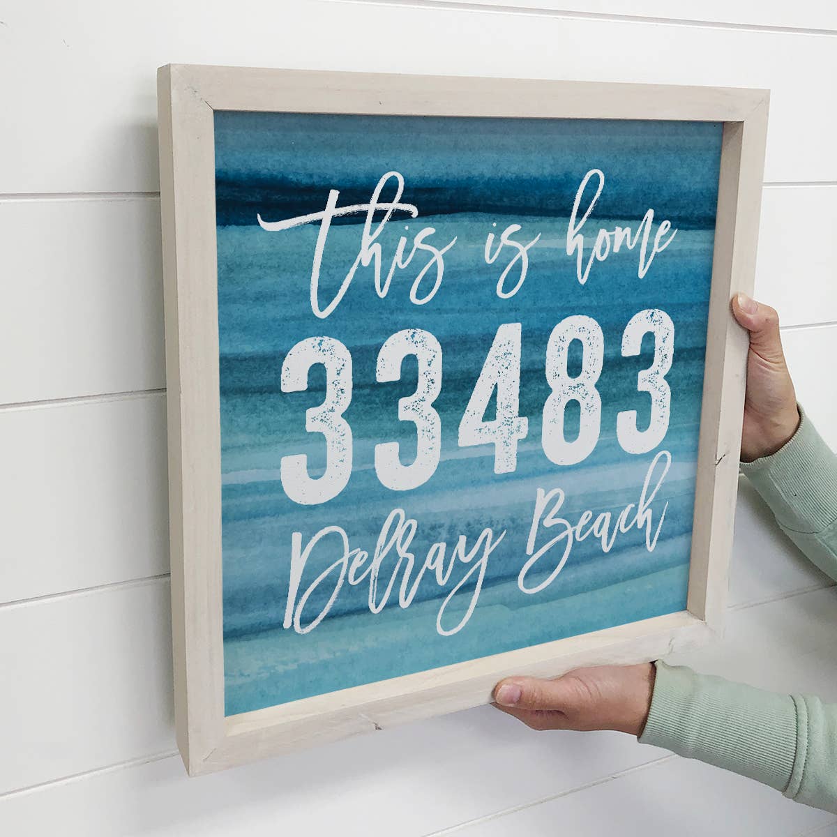 Hangout Home - Wholesale Sign - Personalized Zip Code Sign - Zip Code Waves - Delray Beach1