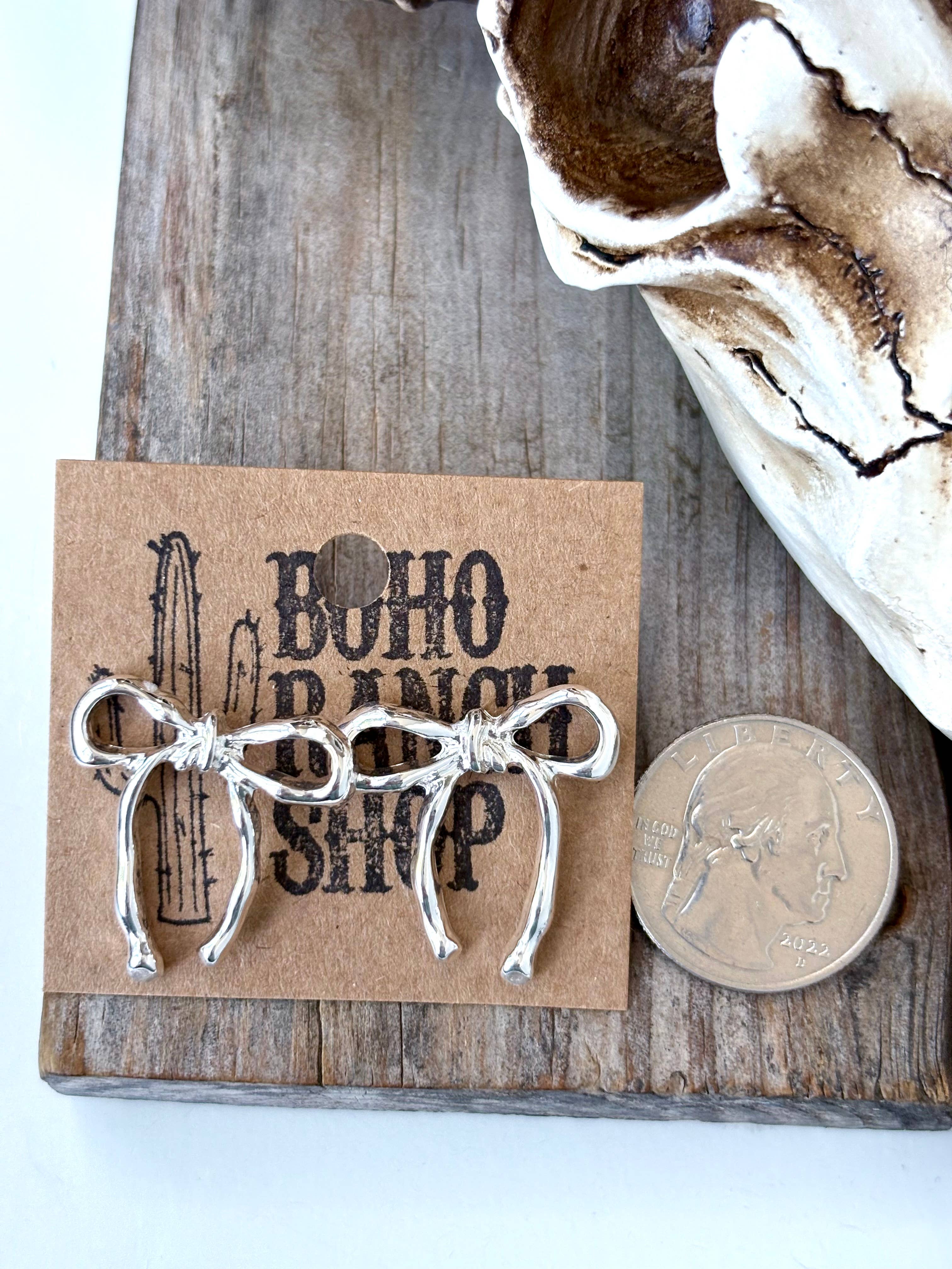 Boho Ranch Shop - Wholesale Stud/Post Earrings - Western Style Coquette Bow, Ribbon Stud Earrings4