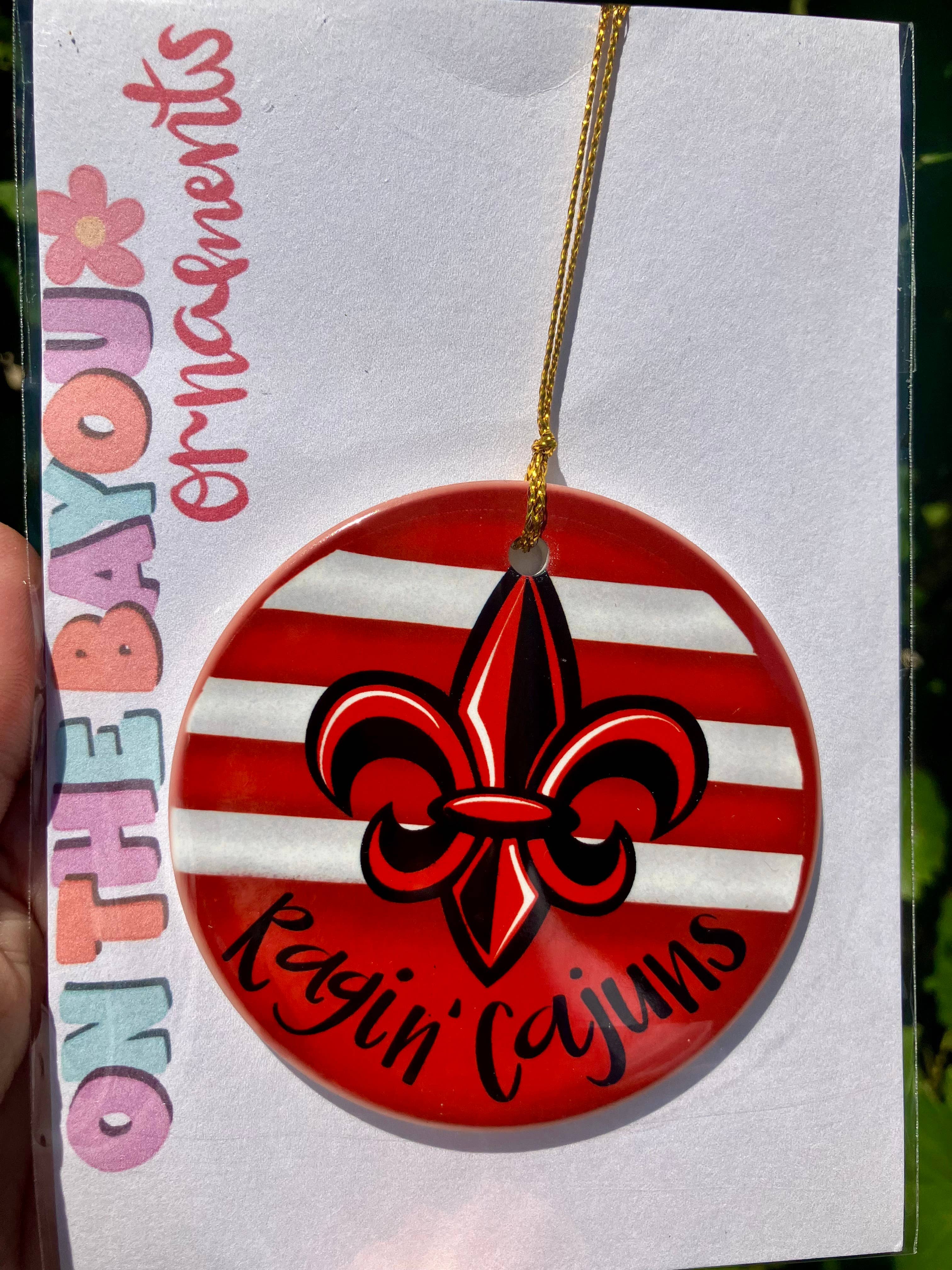 on the Bayou - Wholesale Ornament - University of Lafayette inspired ragin’ cajun ornaments 0