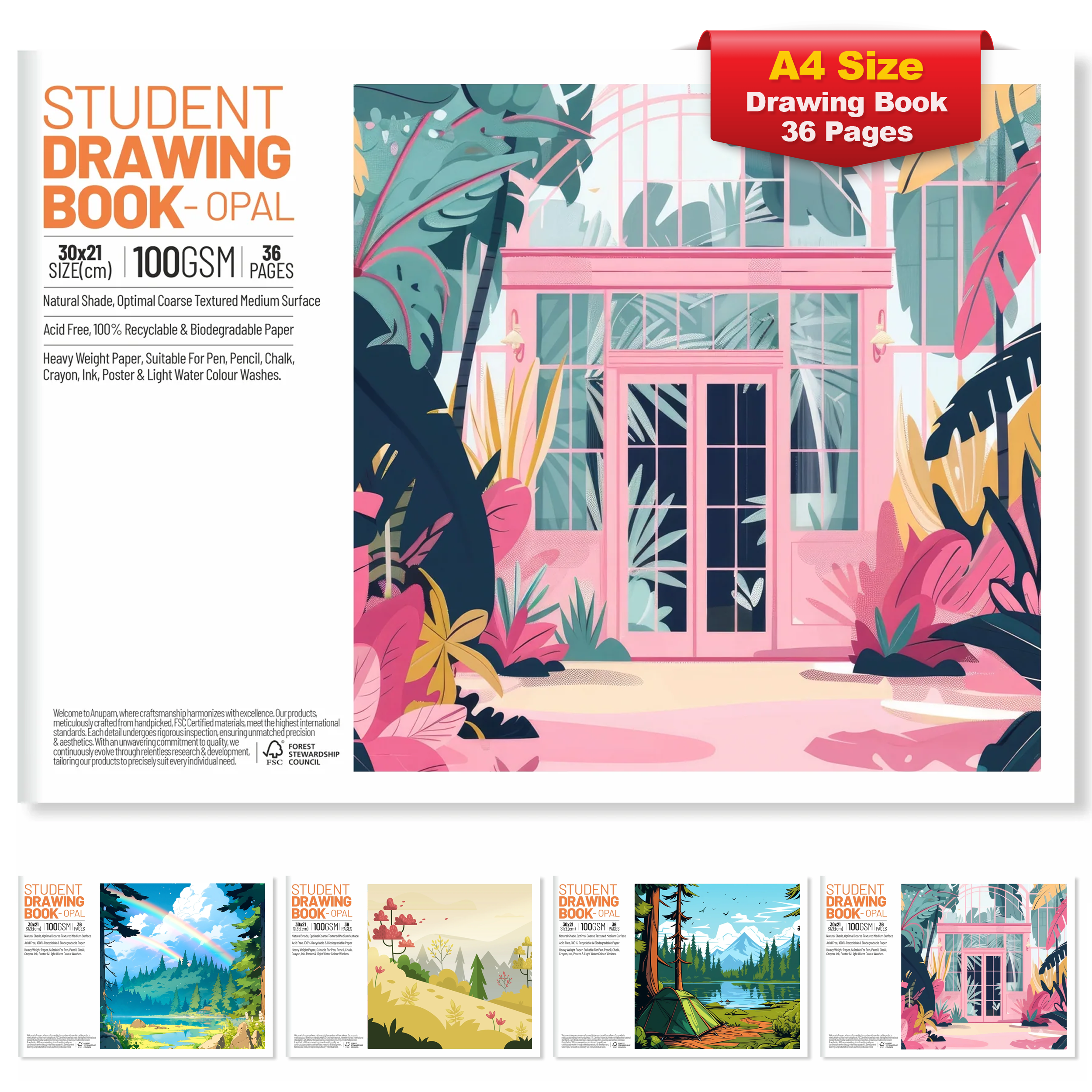 Toyventures – wholesale Sketchbook/sketchpad – A4 Sketch Book 36 Pages 100 GSM Cartridge Sketchpad3