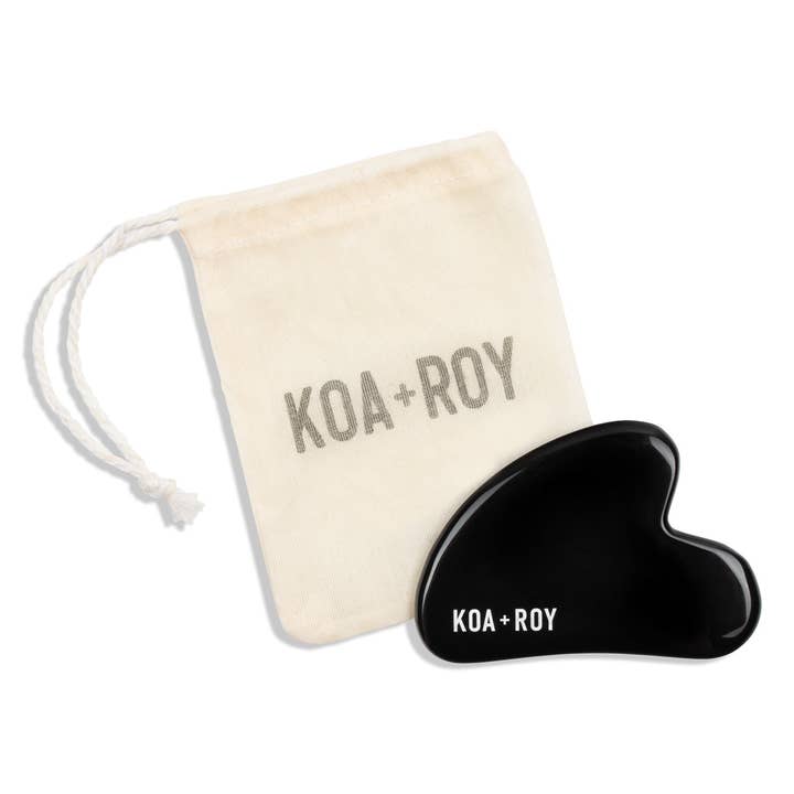 Outil Gua Sha en obsidienne noire pour la vente par KOA+ROY