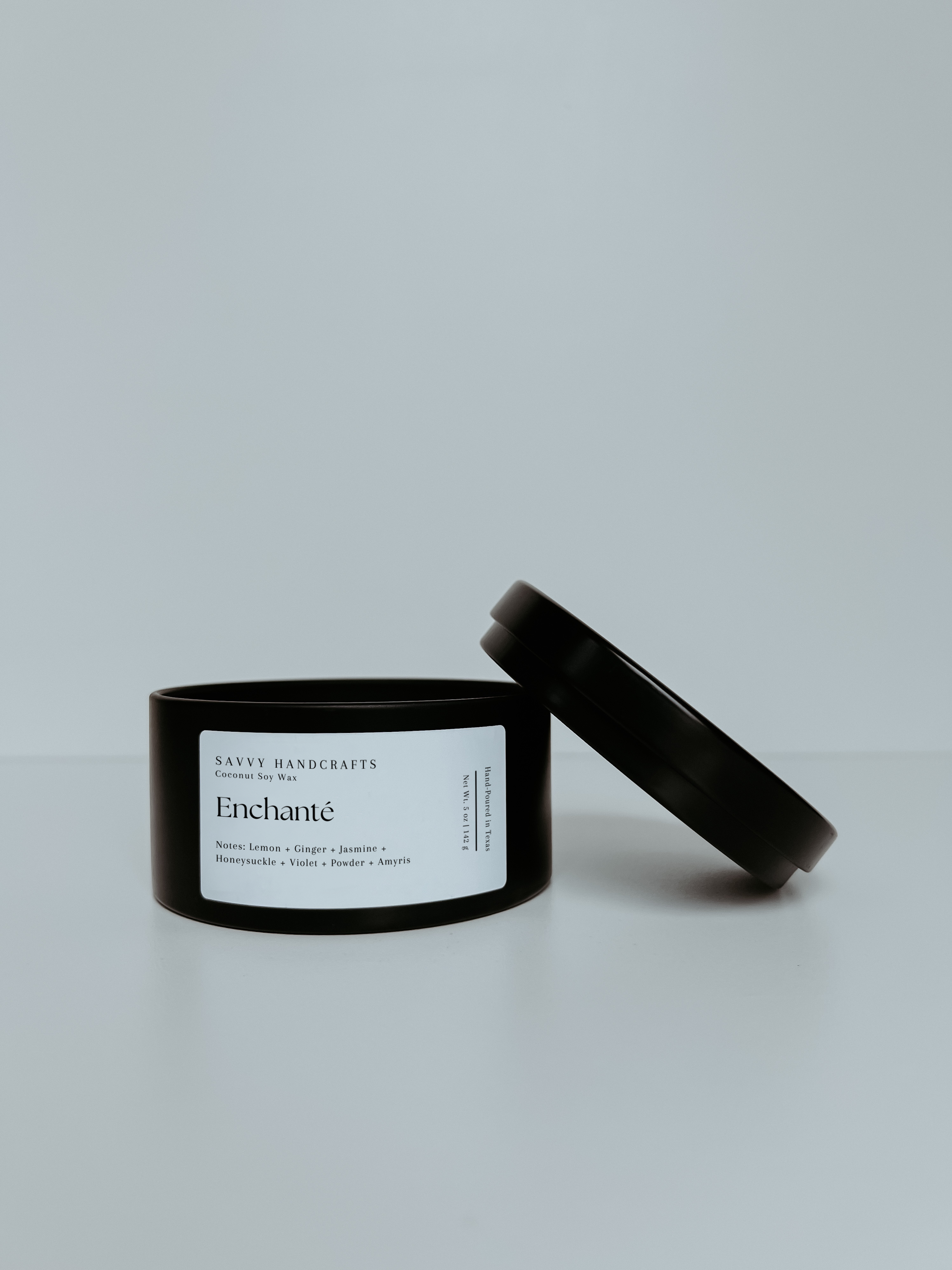 Black 5oz Candle - Enchanté for wholesale on Faire1