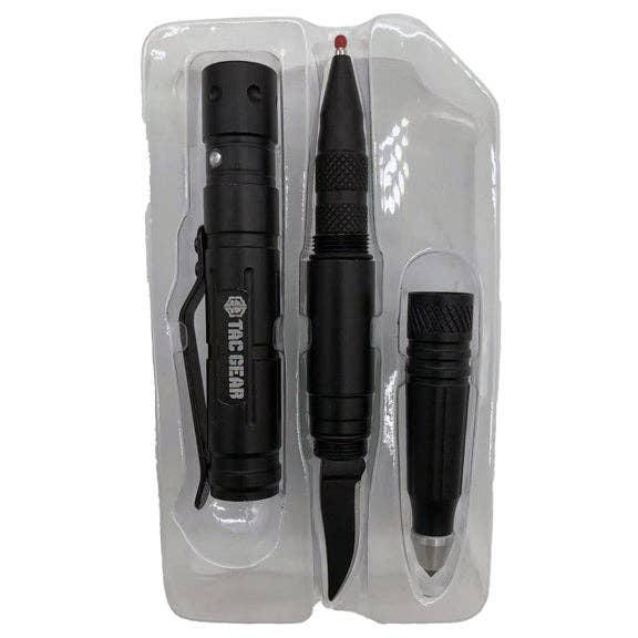 Novelty Brands - Wholesale Retailer Display - Home & Living - Multi-Tool 5-In-1 Tactical Pen Knife + LED Flashlight - 6PK3