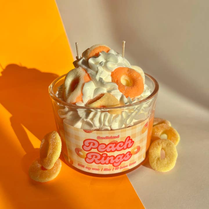 Candle Land - Wholesale Novelty Candle - Peach Rings Candle | Whipped Dessert Candle1