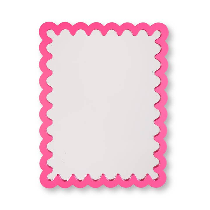 Mirror - Wavey - Neon Pink - MDF - 24x33x1.5cm for wholesale by Housevitamin bv