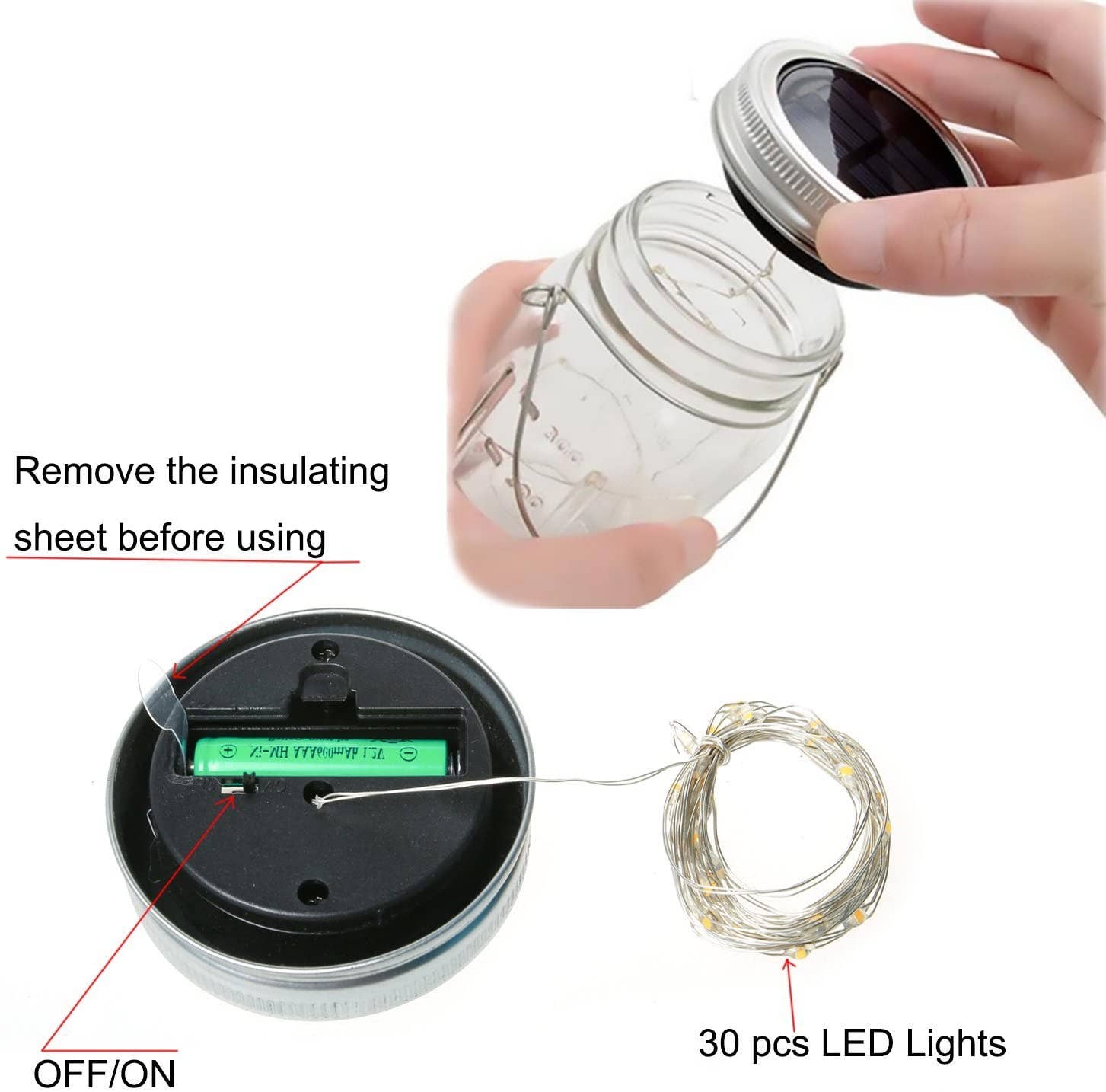 YI LIGHTING LLC - Wholesale Lantern - Set of 6 Solar Outdoor Hanging Lanterns with Mason Jars7