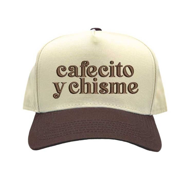 DSY Lifestyle - Wholesale Baseball Cap - Women's - Cafecito y Chisme Two-Tone Embroidered Baseball Hat3