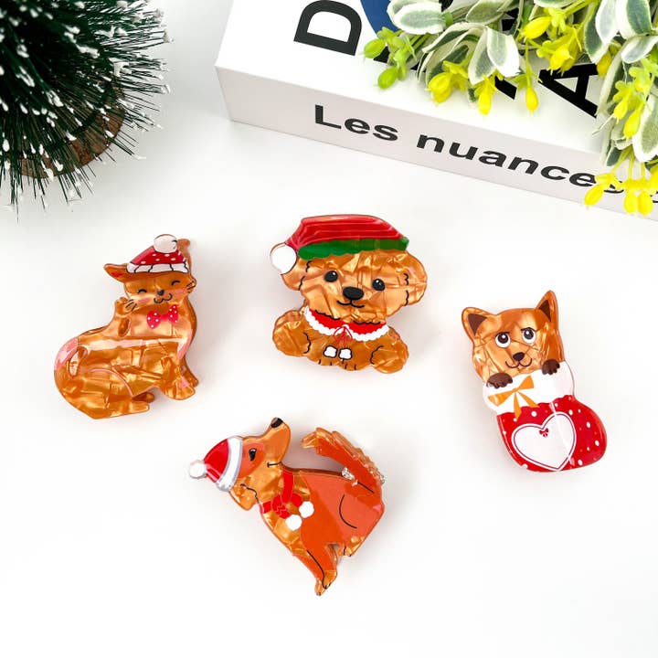 TheDivaSoap - Wholesale Hair Clip - Women's - Christmas Animal Claw Clip, Dog Hair Clip