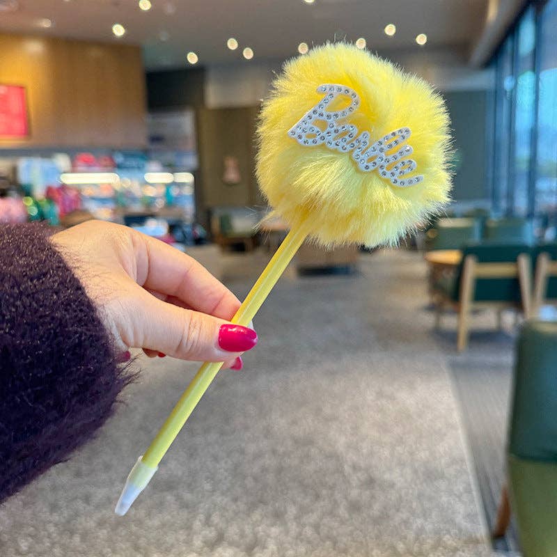 Little Trendy - Vente Stylos - Stylo à bille créatif avec boule en peluche Barbie Diamant2
