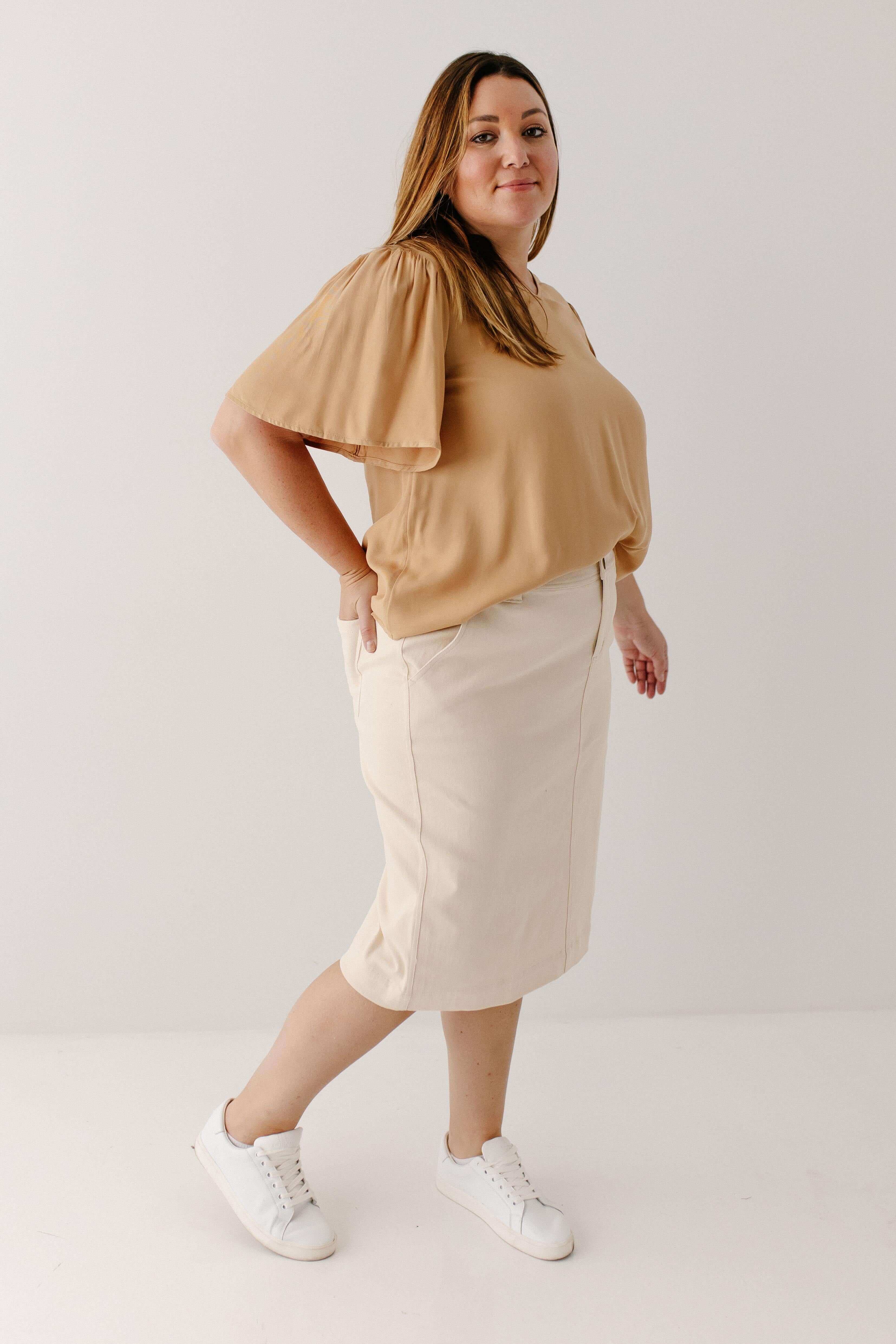 The Main Street Exchange - Wholesale Skirt - Women's - 'Adrian' Classic Denim Midi Skirt FINAL SALE2