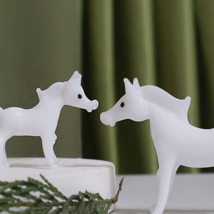 Adamodart – Estatueta decorativa por atacado – Conjunto 3 figurino de cavalo em vidro, candeeiro decoração cavalo, escultura,3