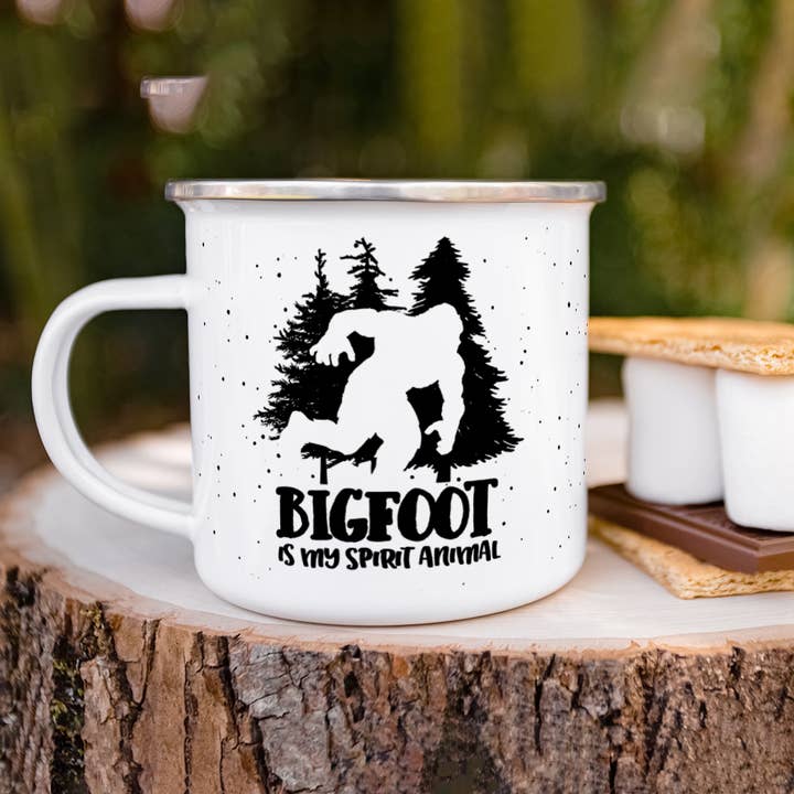 Loftipop - Wholesale Coffee Mug - Bigfoot is My Spirit Animal Camp Mug, Sasquatch Cup