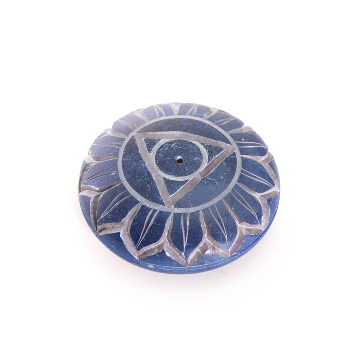 Incense Burner - Soapstone Pebble Throat Chakra Vishudha 2.5 for wholesale by Prabhuji's Gifts