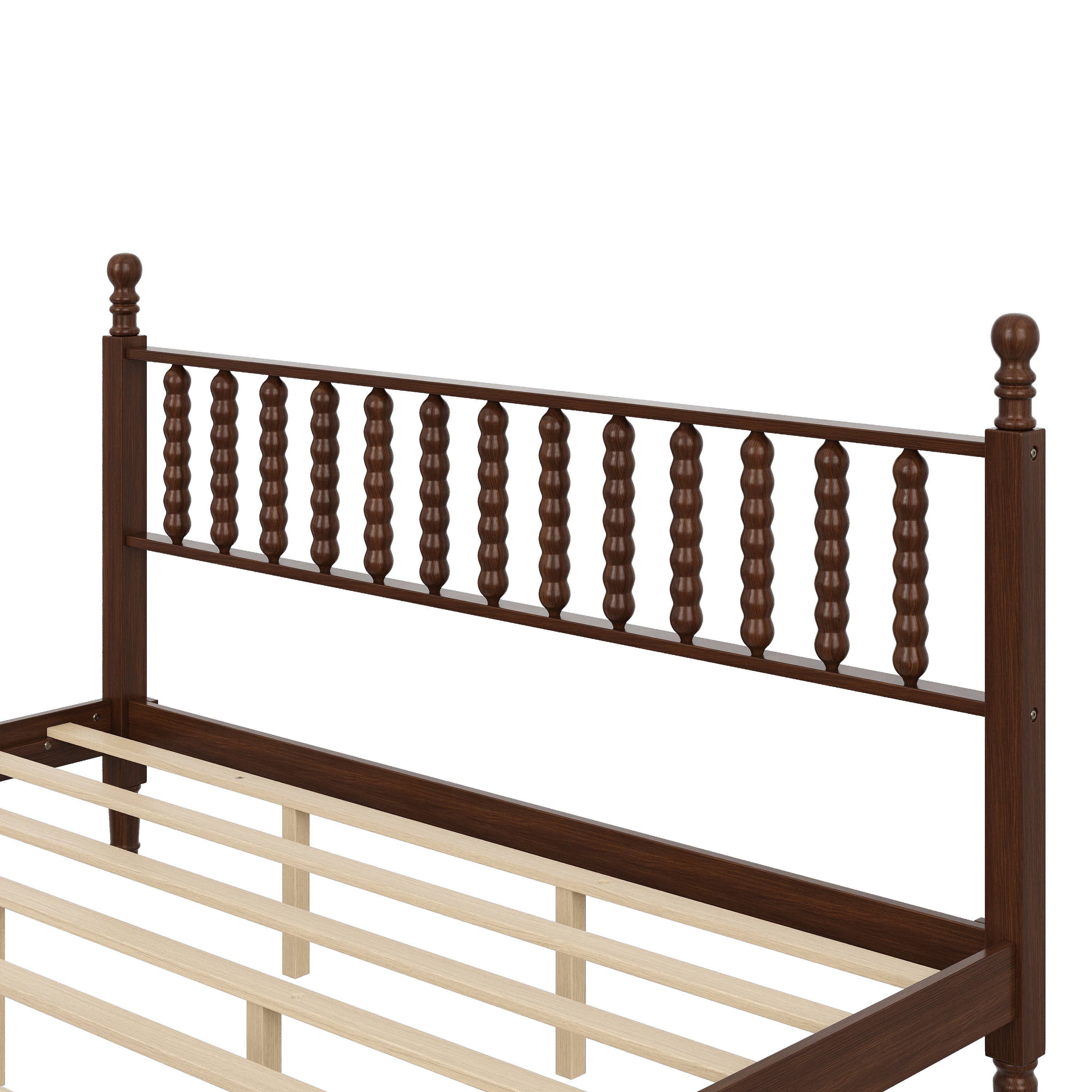 39F Inc. - Wholesale Bed - Retro Wood Platform Bed King/Queen/Full & Nightstand, Walnut3