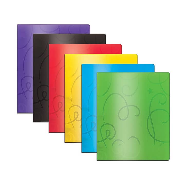Poly 2-Pockets Portfolio - Swirl Embossed for wholesale by BAZIC Products