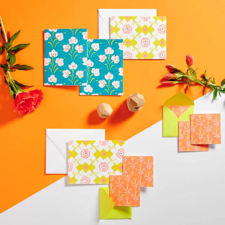 Set di biglietti di auguri per tutti i giorni con motivi audaci Nara per la vendita all'ingrosso da parte di Jenny Hoitt LTD