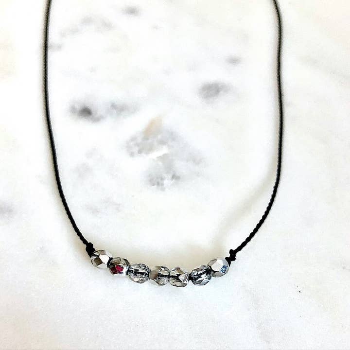 ShellyCakes – wholesale Choker/Krage – Pärla Choker halsband, siden sladd, Sterling Silver