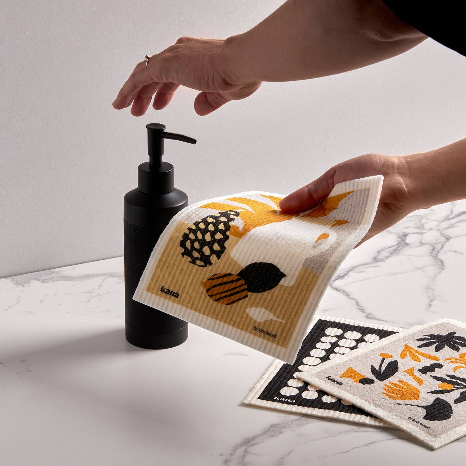 Kana Reusable Swedish Dishcloths  Set of 9 - Design by Monika Lang