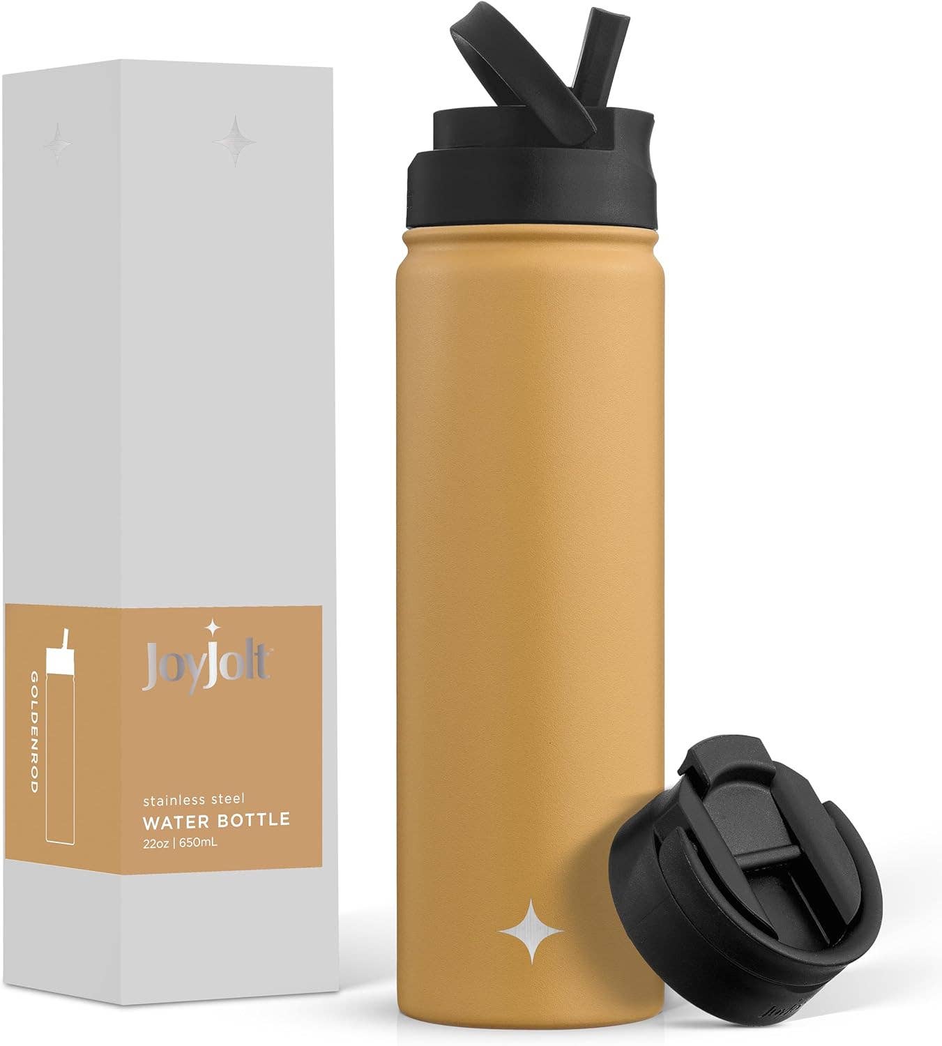 JoyJolt – Garrafa de água por atacado – Garrafa térmica colorida de aço inoxidável - 650 ml26