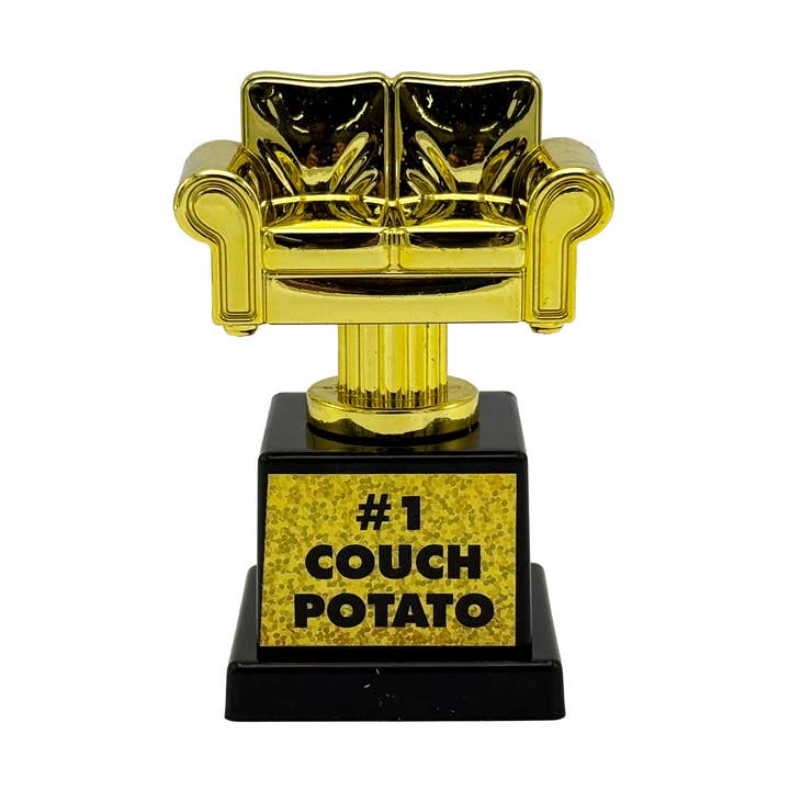 Trophée Patate de Canapé n°1 - Récompense Humoristique de Nouveauté pour la vente par Island Dogs