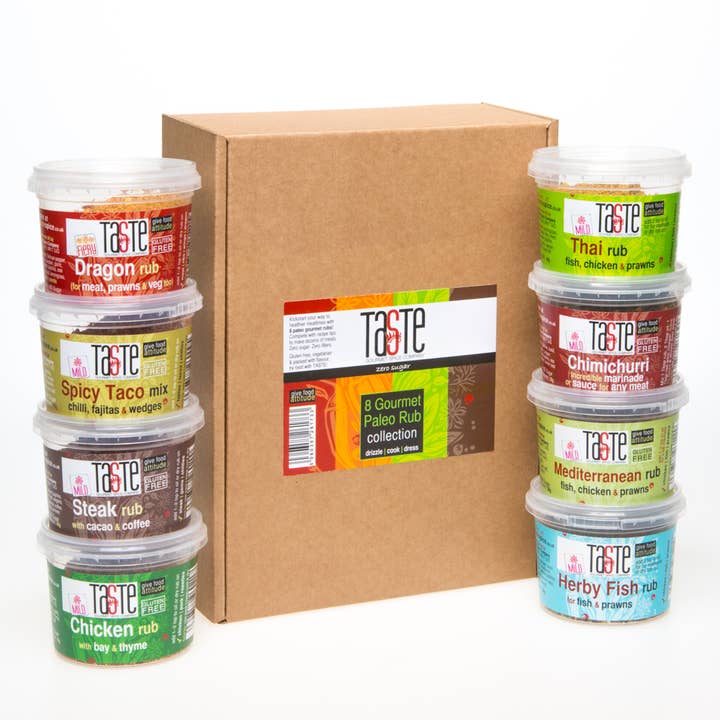 Paleo 8 Collectie | Cadeauset | Wrijvingen, kruiden, melanges voor wholesale door Taste Gourmet Spice Co