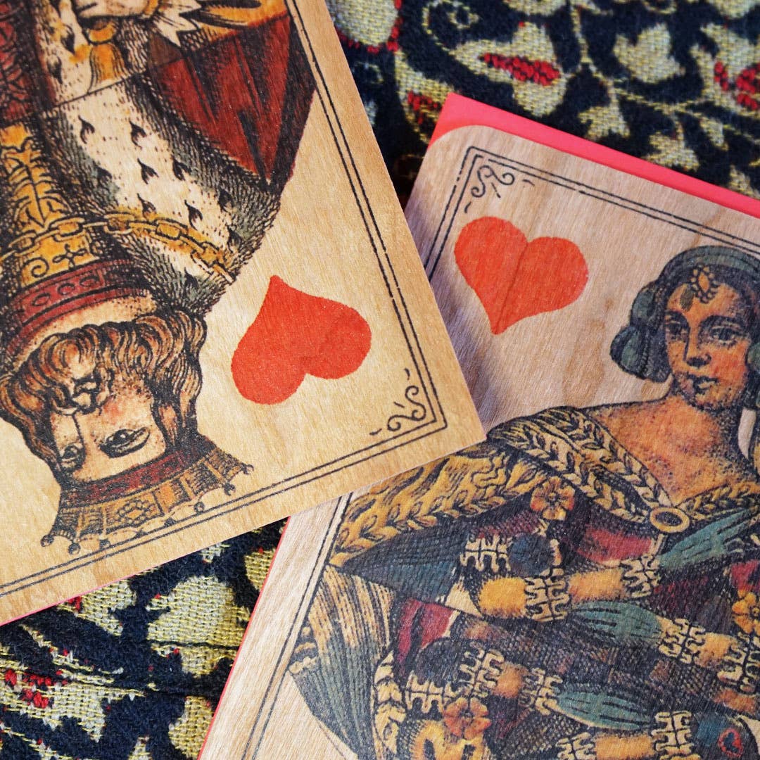 Spitfire Girl - Wholesale Gewone wenskaart - Houten kaart plat - Queen Of Hearts2