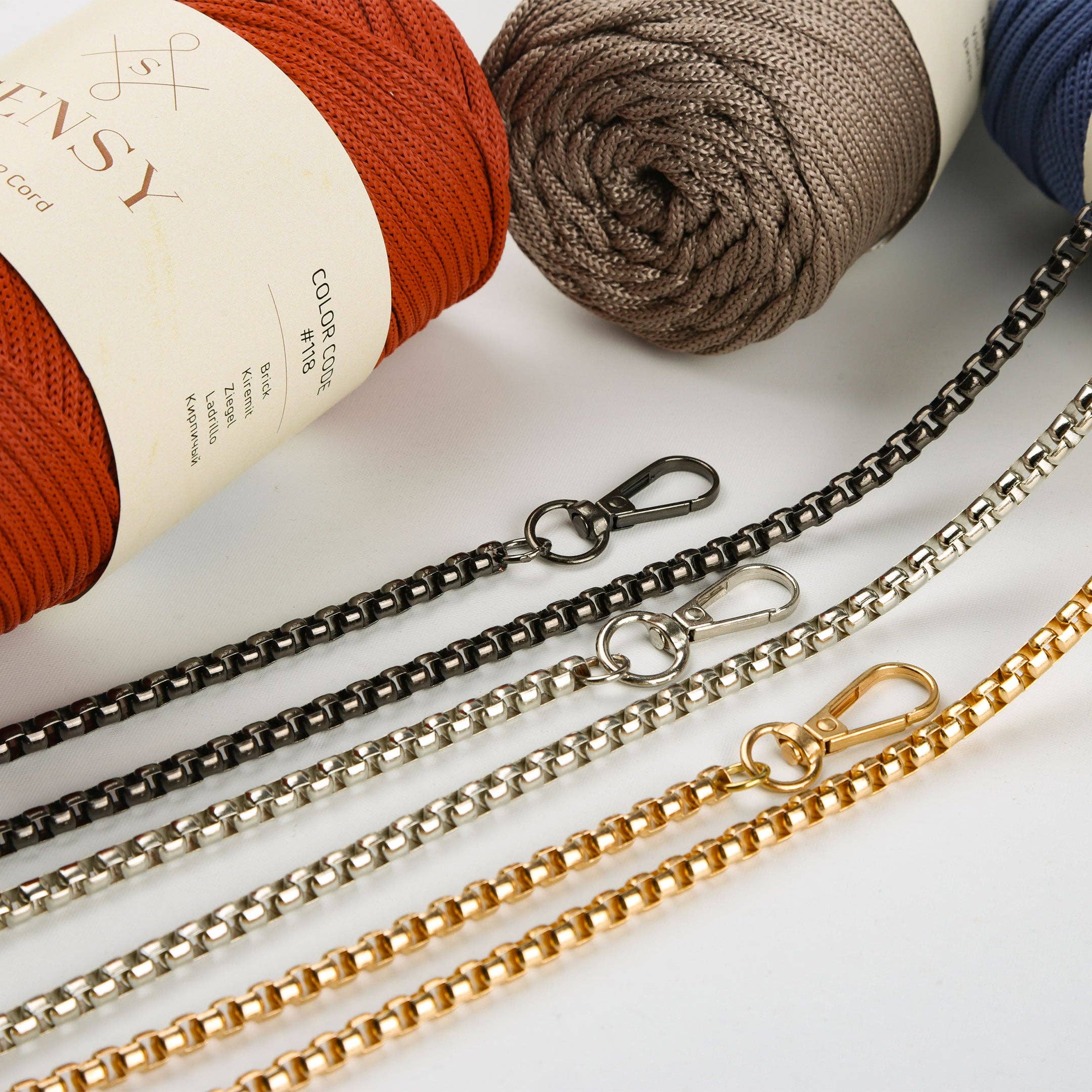 Sensy – Engroshandel Taskerem - Unisex – Metal kæderem - kasseformet3