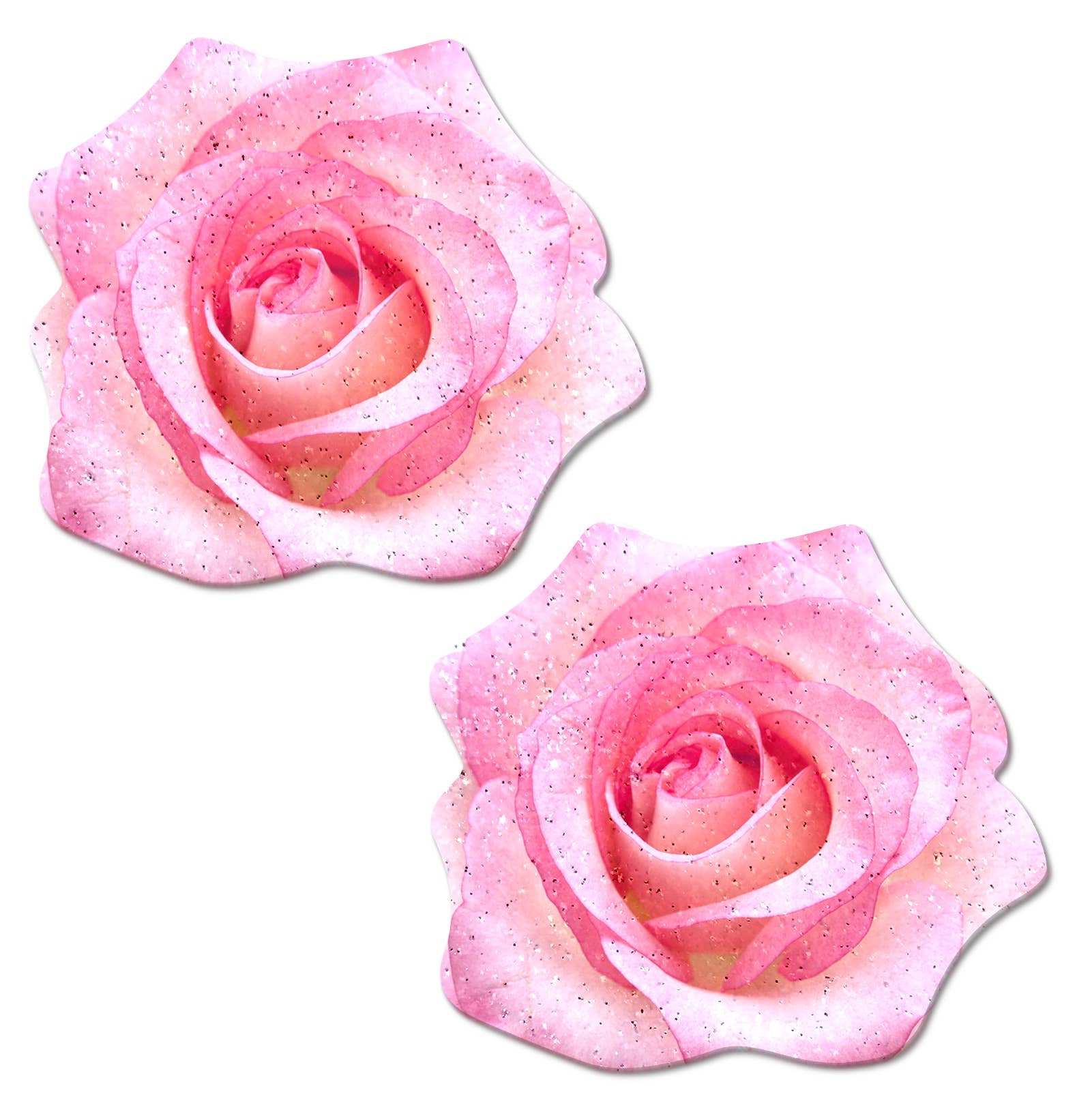 Pastease® – Großhandel Brustwarzenabdeckung – Damen – Rose: Pink Glitter Samt Rose Flower Nippel-Pasteten