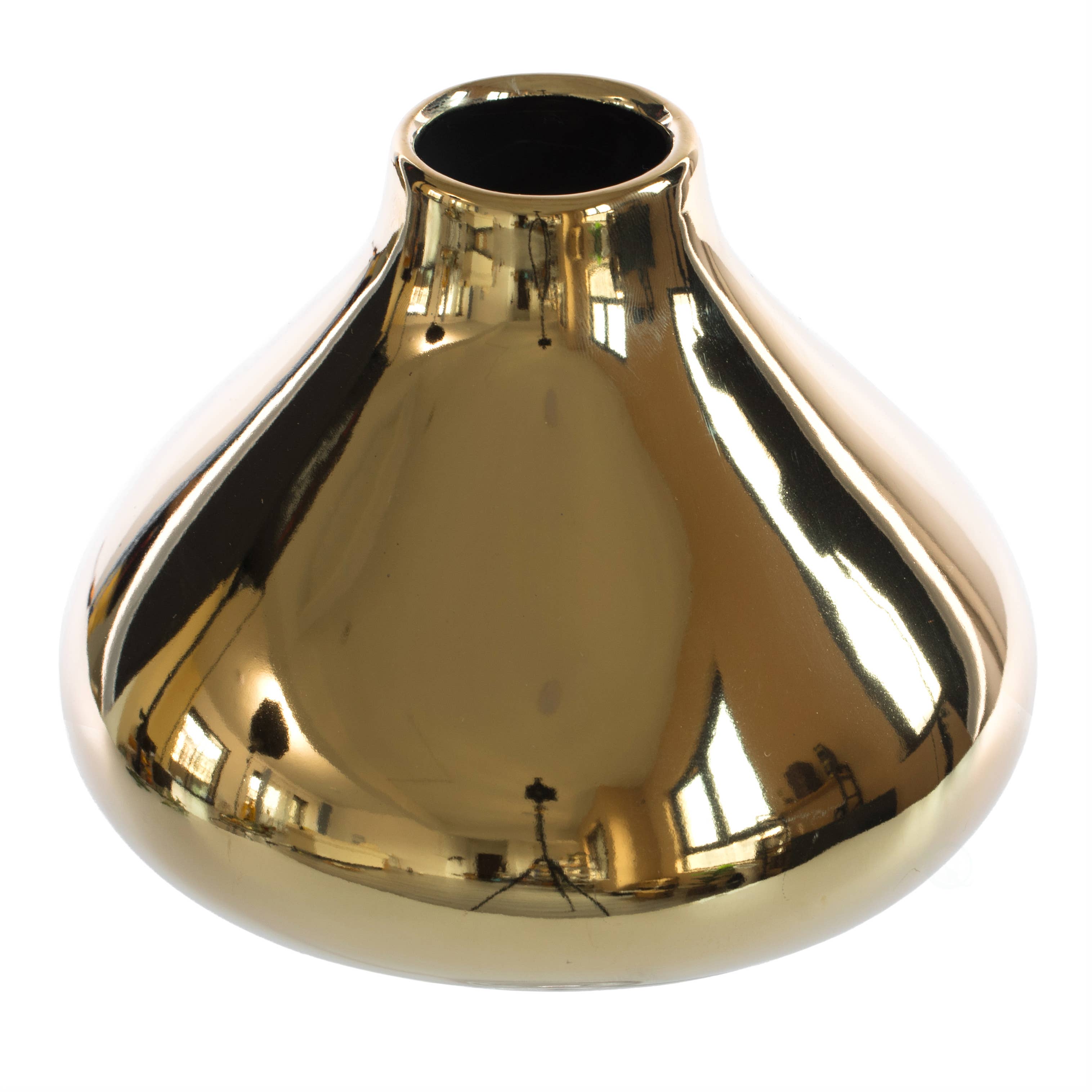 Quickway Imports - Wholesale Vase - Decorative Ceramic Modern Centerpiece Table Vase, Gold10