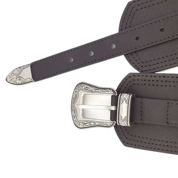 Axesoria West - Wholesale Belt - Women's - Wide Width Contour Waist Belt w/ Western Buckle Set