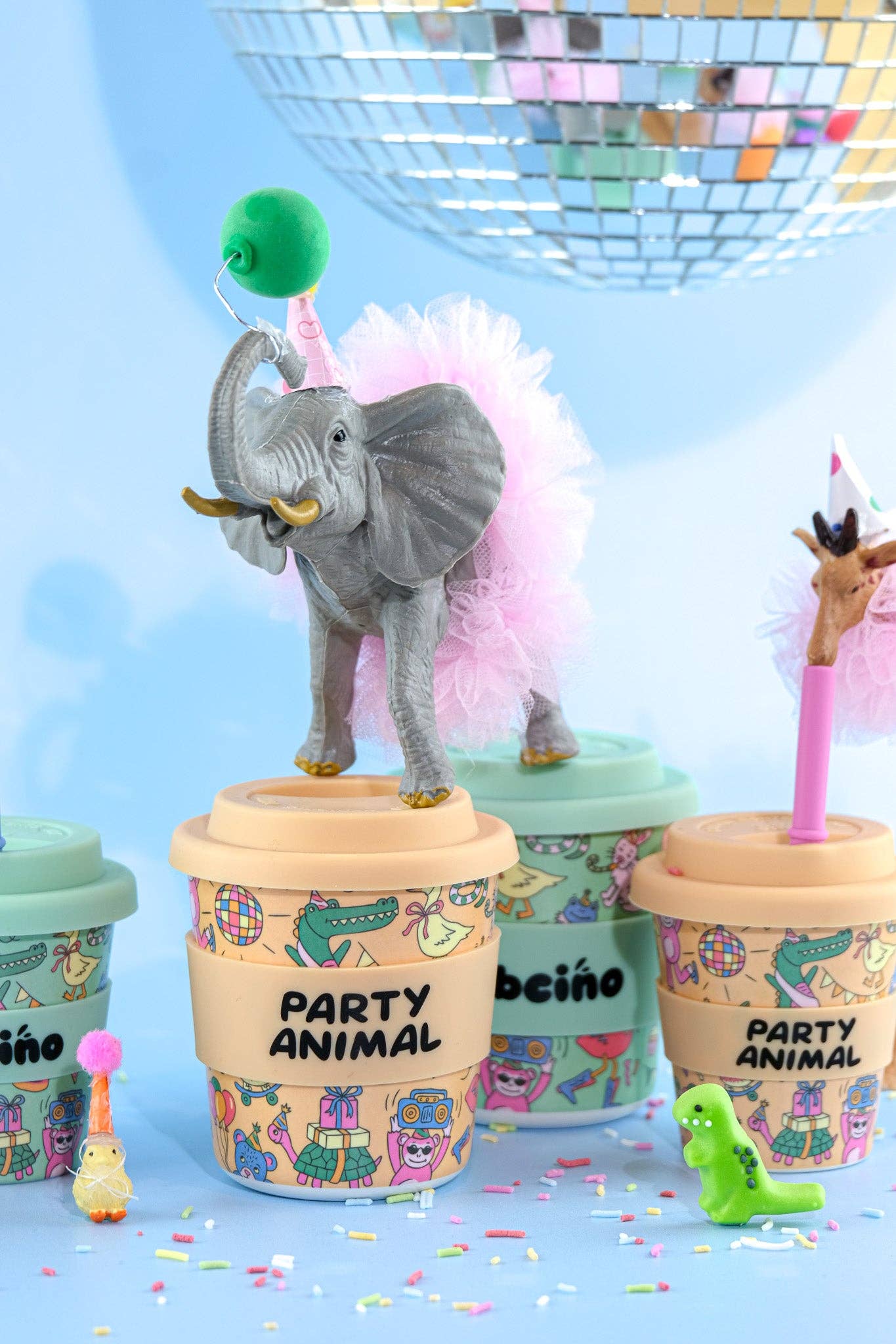 BBcino - Wholesale Drinking glass/cup – Kids & Baby - Party Animal in Orange Babycino Cup - 120ml (STRAW INCLUDED)4