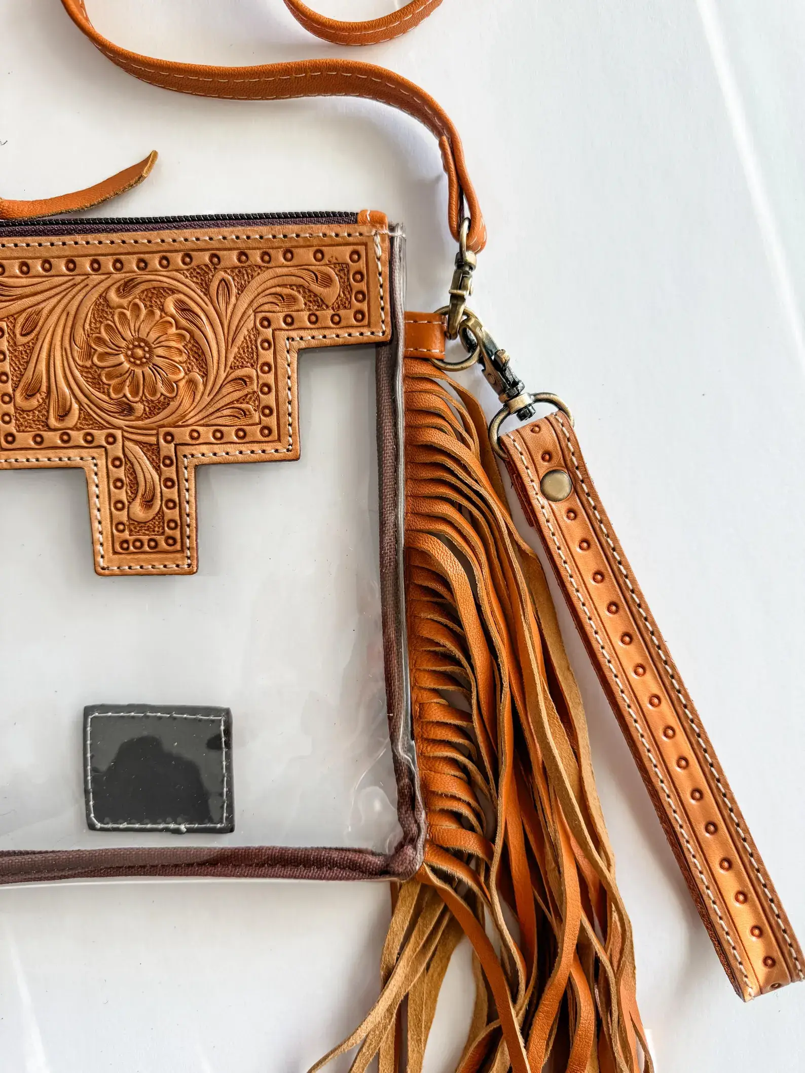 Boho Ranch Shop - Wholesale Crossbody Bag - Women's - SHAYNE SMALL - Hand Tooled Clear Crossbody Concert bag5