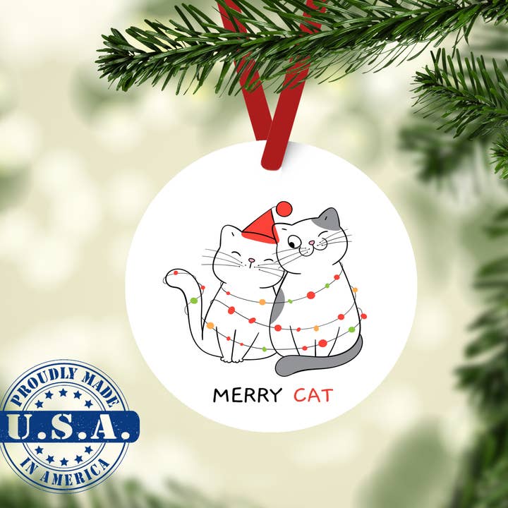 Adorno de gato feliz, adorno de gato, adorno de amante de los gatos para venta al por mayor de Northern Country Girl Designs, LLC