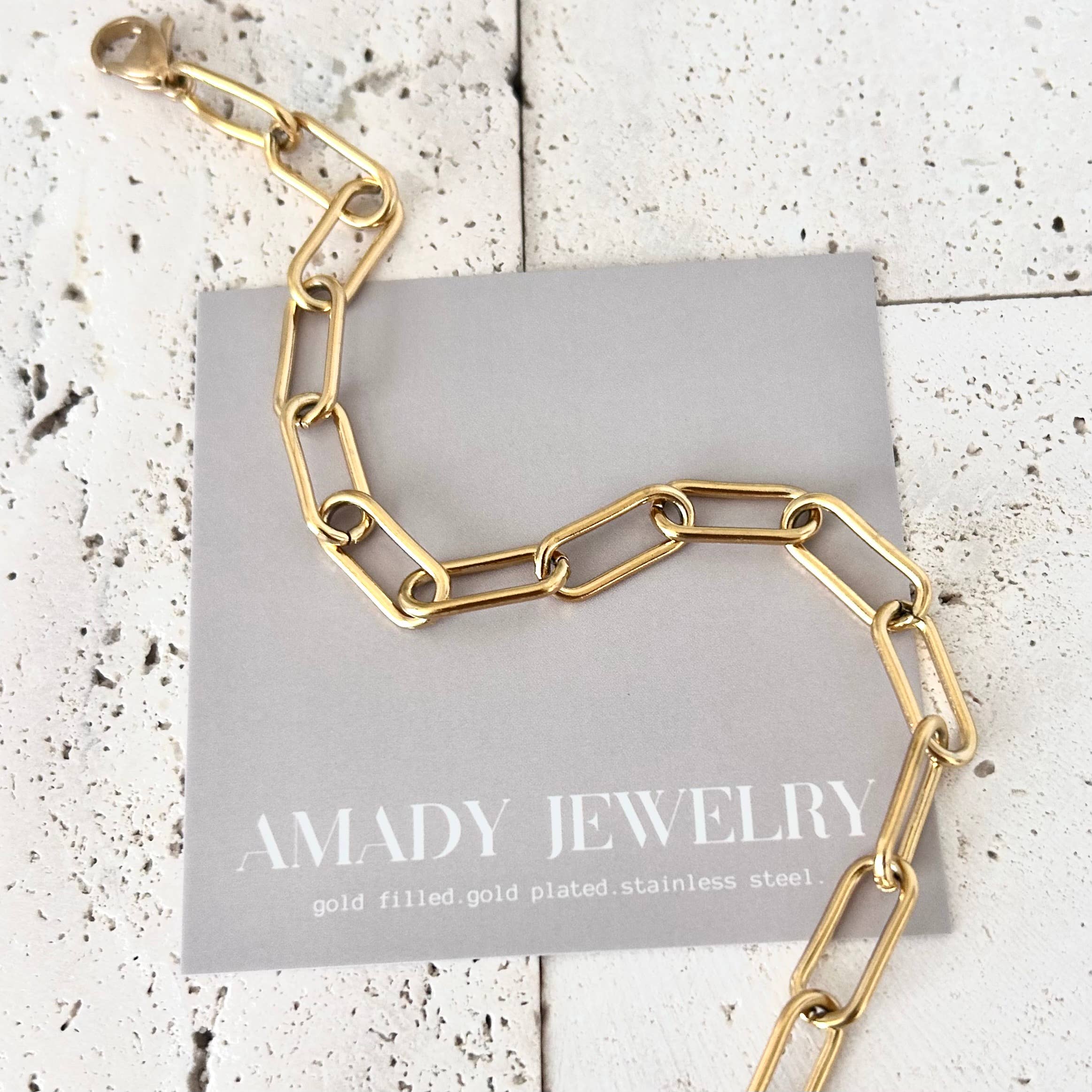 Amady Jewelry - Wholesale Link & Chain Bracelet - Paperclip Link Chain Bracelet layering trendy7