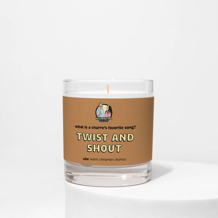 Nalluminations® - Clean Candles, Clean Jokes - Venta al por mayor Velas en tarros - Vela de Churros de Canela - "Twist and Shout"