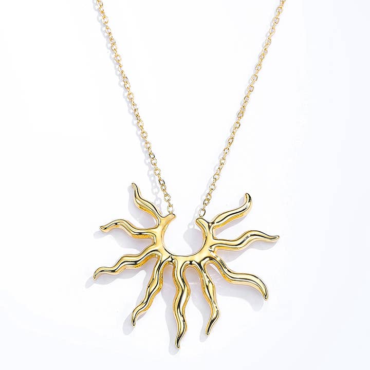BYREN | ÉLINE L'ATELIER - Wholesale Pendant/Charm Necklace - Sunbeam Necklace in stainless steel 224AQ1390