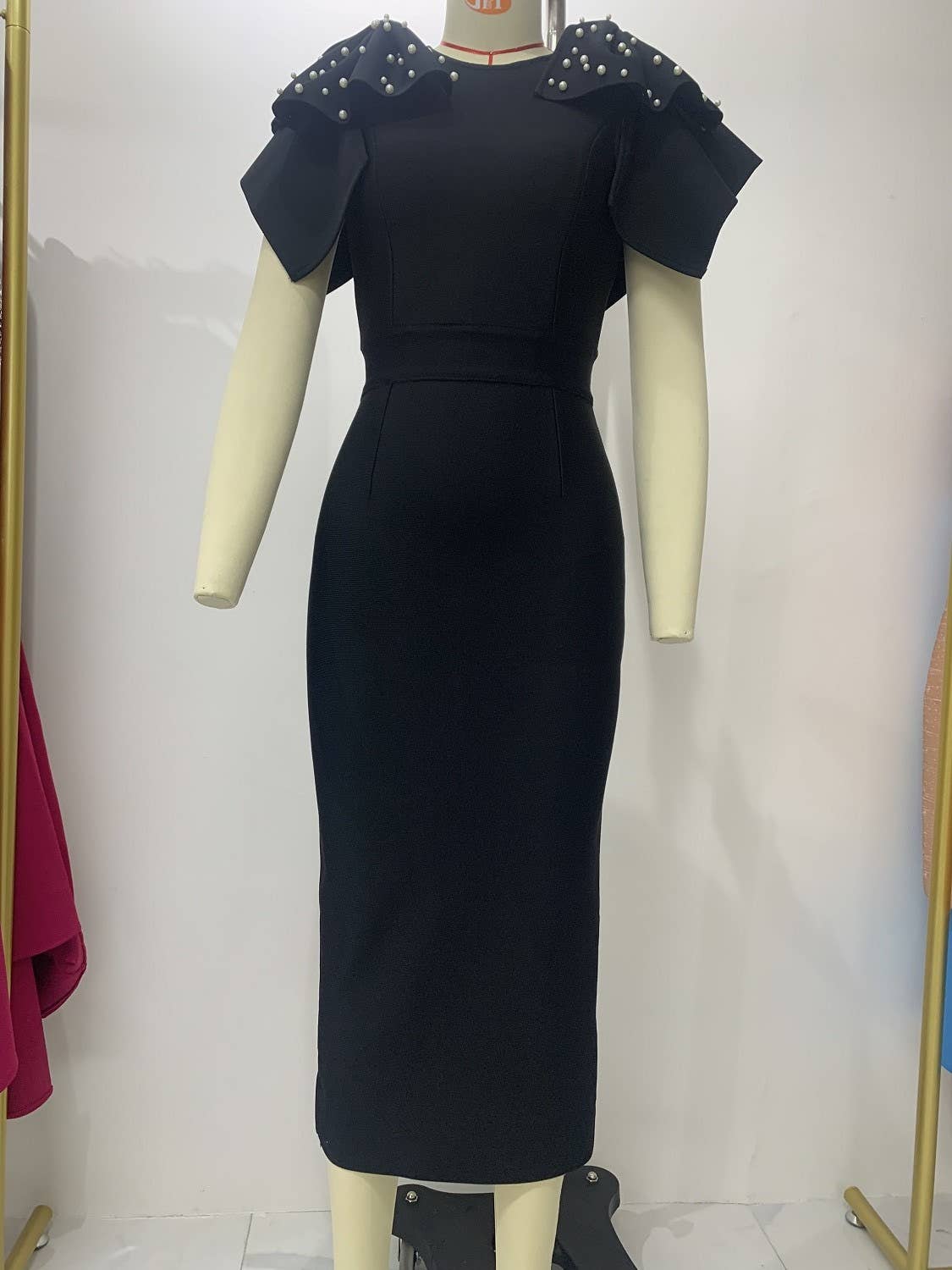 Sanyao Fashion - Wholesale Dress - Women's - SY078 Chic Studded Suspenders Bodycon Dress4