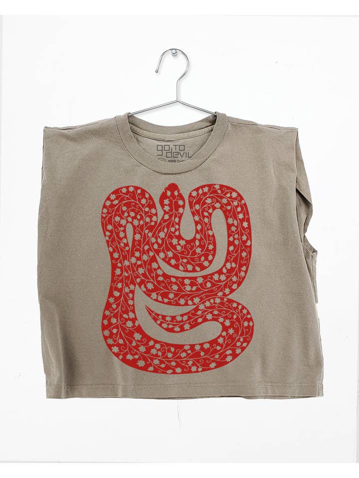 Go To Devil - Wholesale Screen Printed T-Shirt - Women's - Snake Joan Heavyweight Muscle Tee5