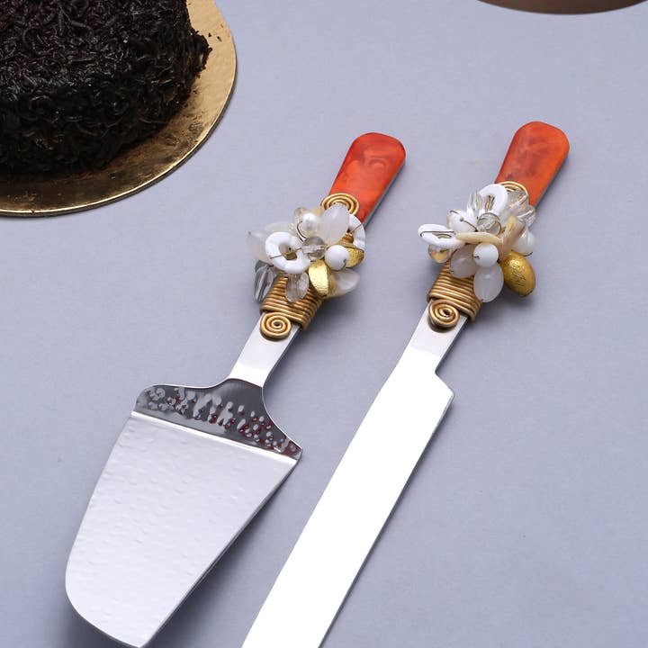 Tiramisu - Wholesale Serving Utensil - Embellished Cake Server Set3