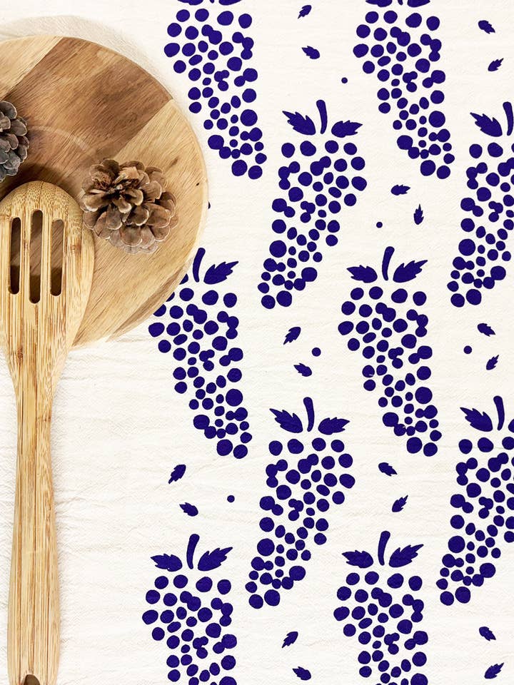 Toalha de Chá Orgânica Uvas Roxa - 20x24 por atacado de HAVYN