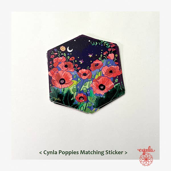Cynla - Wholesale Birthday Card - Poppies greeting card - poppy birthday flowers card6