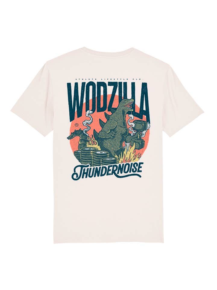 Thundernoise - Wholesale Screen Printed T-Shirt - Unisex - Wodzilla T-Shirt - Vintage White0