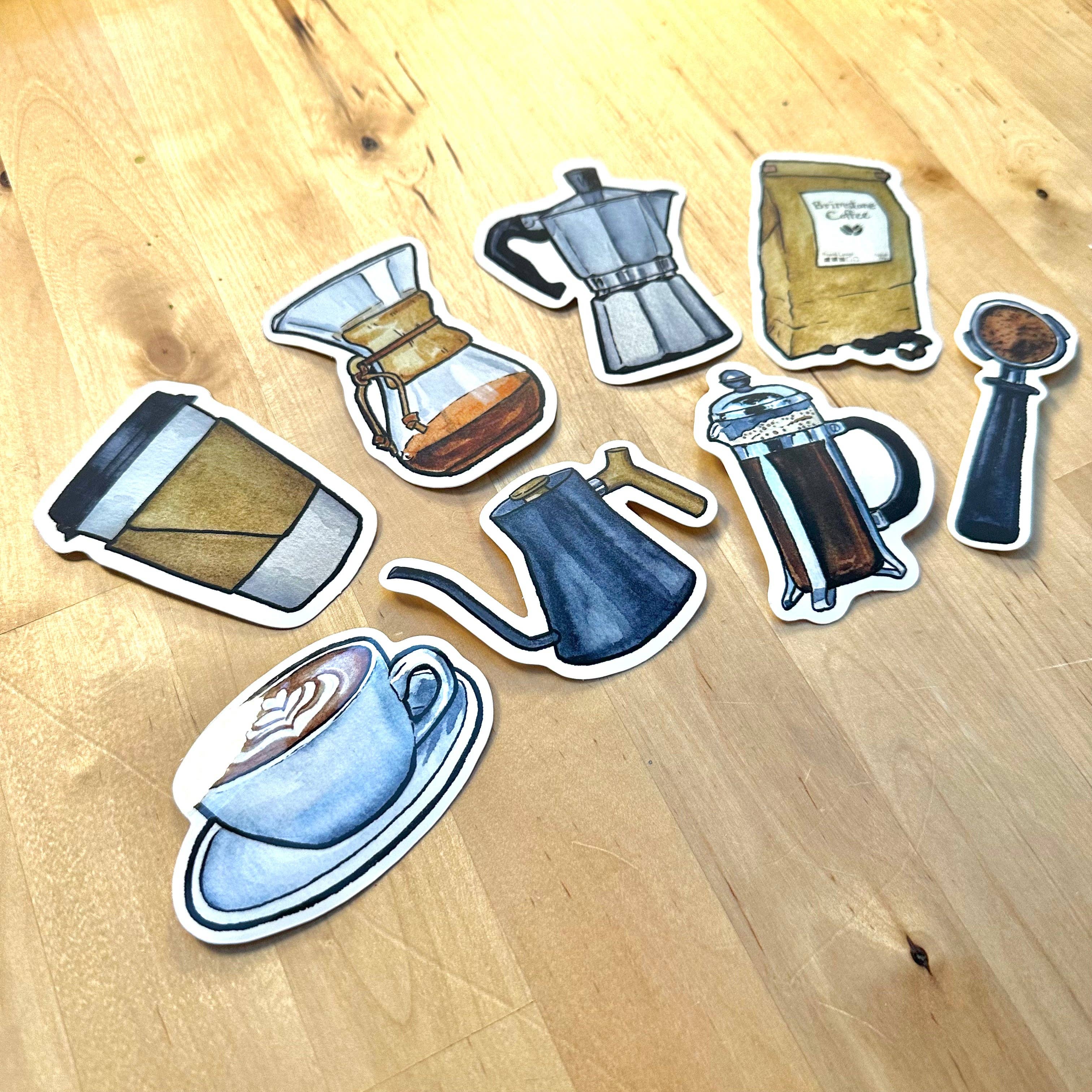 Fiber & Brimstone - Wholesale Sticker - Coffee Sticker Pack1