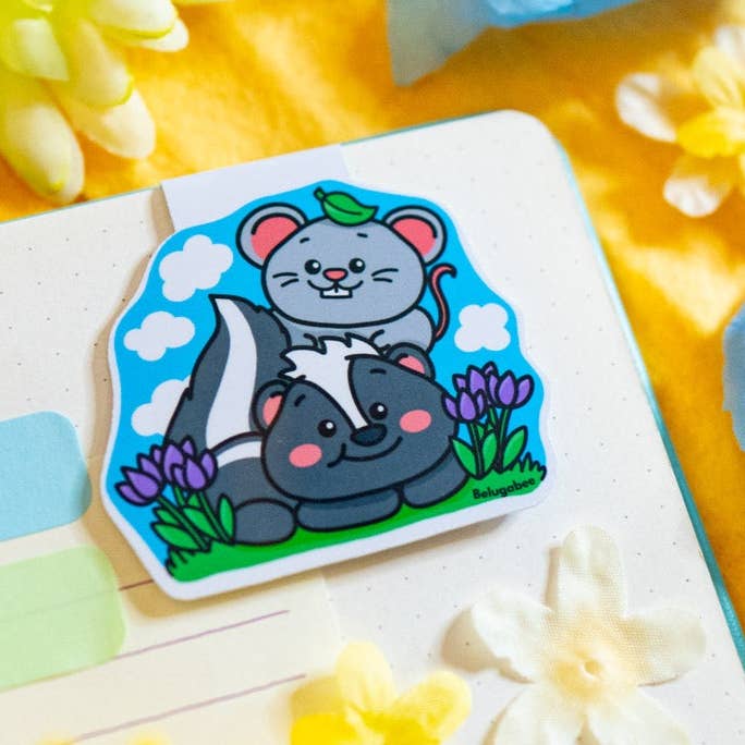 Skunk & Mouse Magnetic Bookmark for wholesale by Belugabee